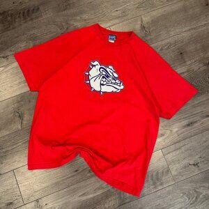 Vintage Gonzaga University Bulldogs Champs Sports Men's Red T-Shirt - Size XL